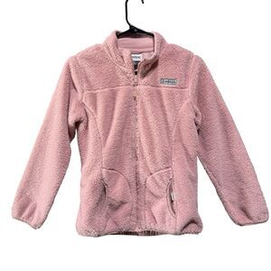 Magellan Outdoors Girls Pink Full Zip Fleece Jacket Size L (12–14) Cozy Sherpa